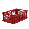 24" L x 16" W x 8-1/2" Hgt. Red Container with Mesh Sides & Base