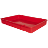25-3/4" L x 18" W x 3-11/16" Hgt. Red Tray with Handles (Lid Sold Separately)