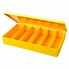 M-Series Yellow Polypropylene Box with 6 Compartments - 10.5" L x 6.19" W x 1.6" Hgt.