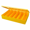 M-Series Yellow Polypropylene Box with 6 Compartments - 12.75" L x 8.5" W x 2.12" Hgt.