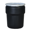 10 Gallon Black Open Head Poly Drum with Plastic Lever-Lock Ring