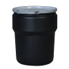 10 Gallon Black Open Head Poly Drum with Metal Lever-Lock Ring