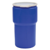 14 Gallon Blue Open Head Poly Drum with Plastic Lever-Lock Ring