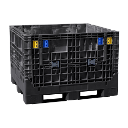 Black Extra-Duty Collapsible Bulk Container - 48" L x 45" W x 34" Hgt. (Cover Sold Separately)