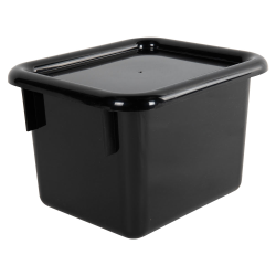 Black Half Stowaway ® Box with Lid - 6-3/5" L x 8" W x 5-1/2" Hgt.