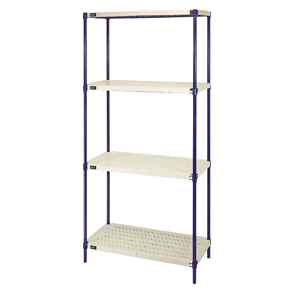 30" L x 18" W x 72" Hgt. Wire Plastic Mat Shelving Unit U.S. Plastic Corp.