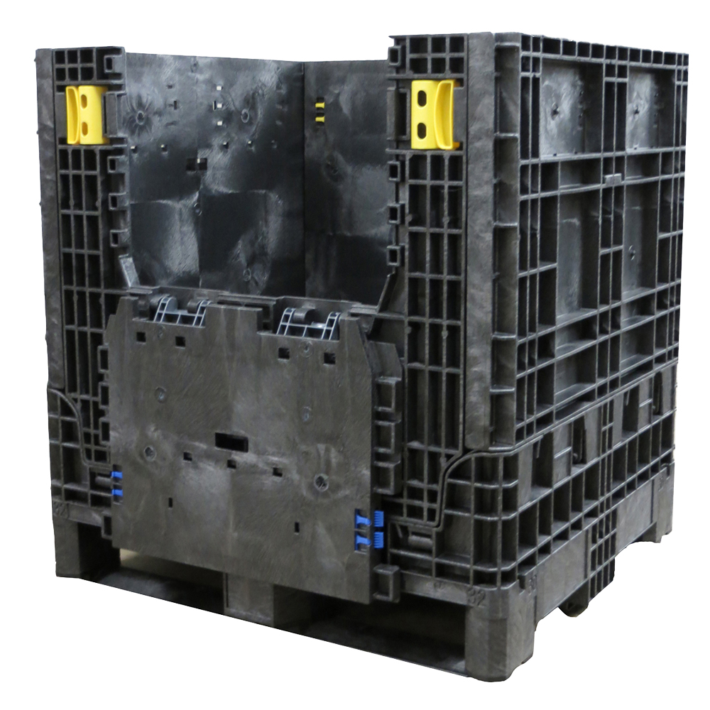 Black Collapsible Bulk Container 32" L x 30" W x 34" Hgt. U.S. Plastic Corp.