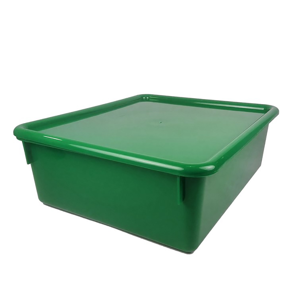 Green Double Stowaway® Box with Lid - 13-1/2" L x 16" W x 5-1/2" Hgt.