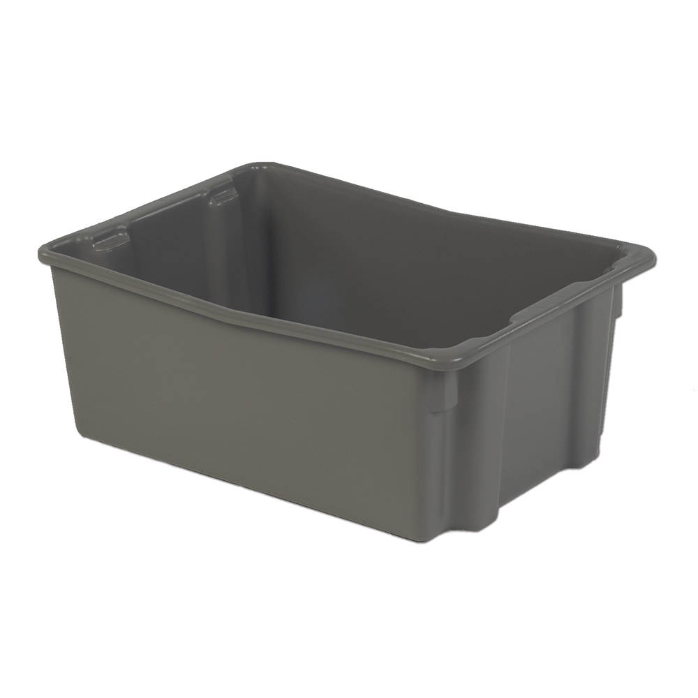 26" L x 18" W x 10" Hgt. Gray Polylewton® Stack-N-Nest® Container