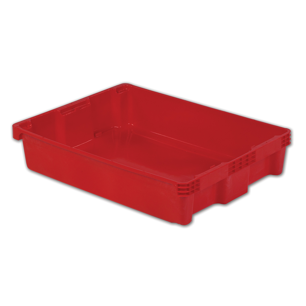 30" L x 22" W x 6" Hgt. Red Polylewton® Stack-N-Nest® Container