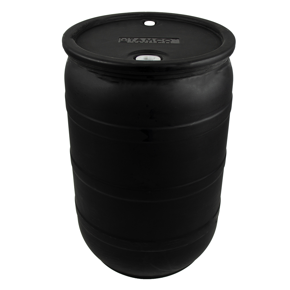 30 Gallon Black Tamco® Closed Head Drum with 3/4" & 2" NPS Bungs