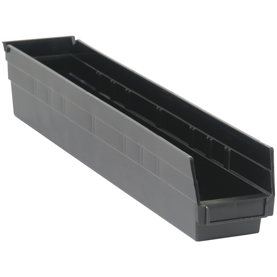 Black Quantum® Economy Shelf Bin - 23-5/8" L x 4-1/8" W x 4" Hgt.