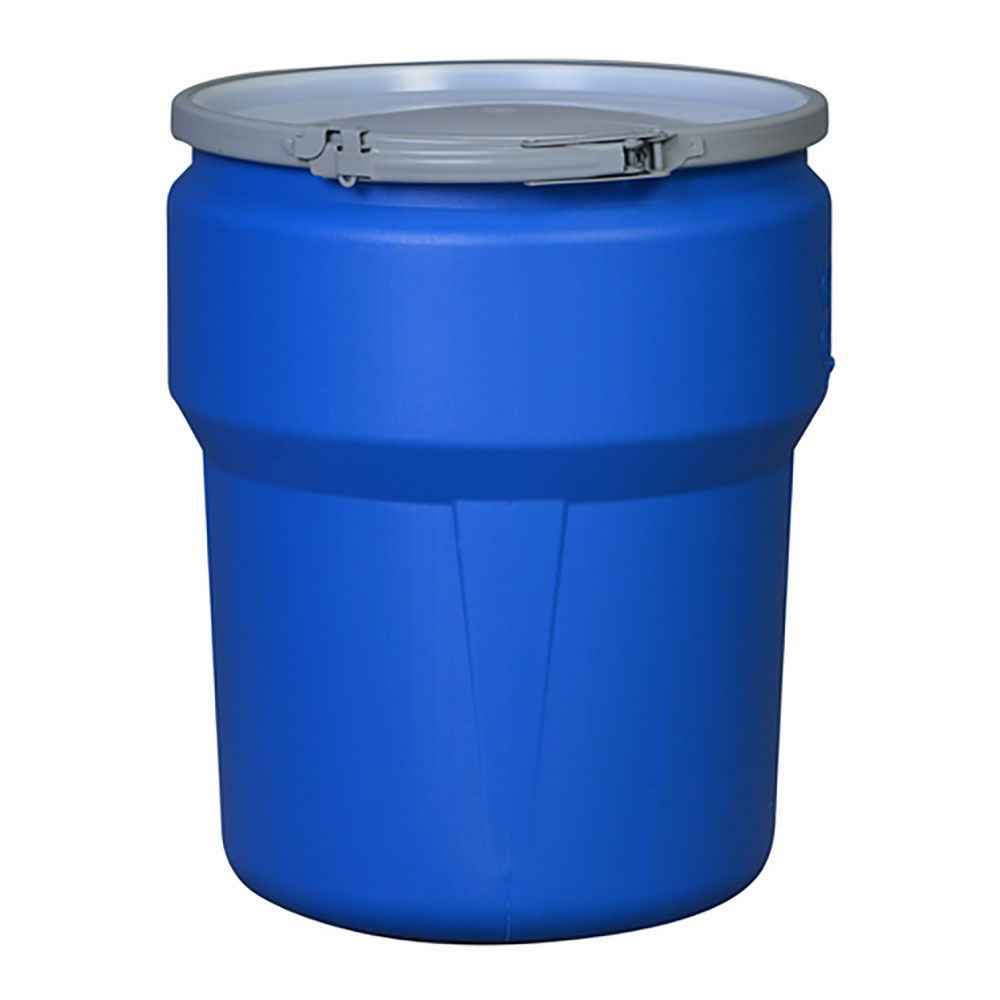 10 Gallon Blue Open Head Poly Drum with Metal Lever-Lock Ring