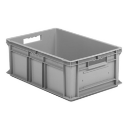 24" L x 16" W x 8 1/2" Hgt. Gray Container with Solid Sides & Base