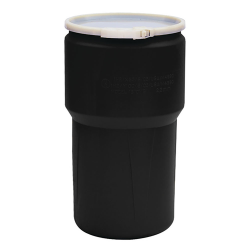 14 Gallon Black Open Head Poly Drum with Plastic Lever-Lock Ring