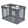 24" L x 16" W x 16" Hgt. Akro-Mils® Straight Walled Gray Container w/Mesh Sides & Base