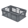 24" L x 16" W x 8" Hgt. Akro-Mils® Straight Walled Gray Container w/Mesh Sides & Solid Base