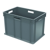 24" L x 16" W x 16" Hgt. Akro-Mils® Straight Walled Gray Container w/Solid Sides & Base