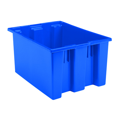 23-1/2" L x 19-1/2" W x 10" Hgt. Blue Akro-Mils® Polyethylene Nest & Stack Container