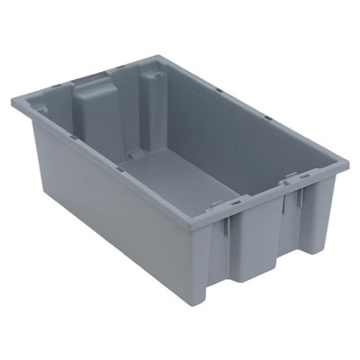 18" L x 11" W x 6" Hgt. Gray Quantum® Stack & Nest Tote