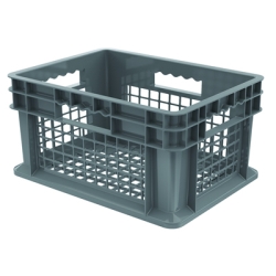 16" L x 12" W x 8" Hgt. Akro-Mils ® Straight-Walled Gray Container w/Mesh Sides & Base