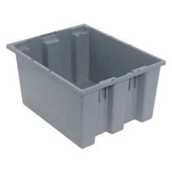 19-1/2" L x 15-1/2" W x 10" Hgt. Gray Quantum® Stack & Nest Tote