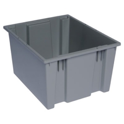 19-1/2" L x 15-1/2" W x 13" Hgt. Gray Quantum® Stack & Nest Tote