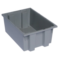 19-1/2" L x 13-1/2" W x 8" Hgt. Gray Quantum® Stack & Nest Tote