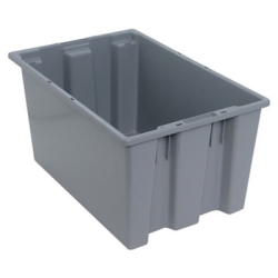 23-1/2" L x 15-1/2" W x 12" Hgt. Gray Quantum® Stack & Nest Tote