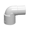 1/2" Schedule 40 White PVC Socket x Spigot 90° Street Elbow