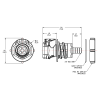 3/8" In-Line Hose Barb HFC 12 Series Polypropylene Bulkhead Panel Mount Coupling Body - Straight Thru (Insert Sold Separately)
