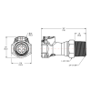 3/4" MNPT HFC 12 Series Polypropylene Coupling Body - Straight Thru (Insert Sold Separately)