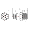 1/2" MNPT HFC 12 Series Polypropylene Coupling Insert - Shutoff (Body Sold Separately)
