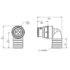 3/4" Hose Barb HFC 12 Series Polypropylene Elbow Coupling Insert - Straight Thru (Body Sold Separately)