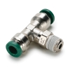 1/2" Tube x 1/2" Tube x 1/2" MNPT Prestolok Brass Male Branch Swivel Tee