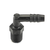 1/4" NPT x 5/16" Hose ID Black HDPE Elbow