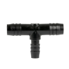 3/8" x 1/2" x 1/2" Hose ID Black HDPE Tee