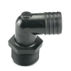 1" NPT x 1" Hose ID Black HDPE Elbow