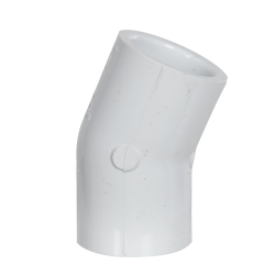 3" Schedule 40 White PVC 22-1/2° Slip x Slip Elbow