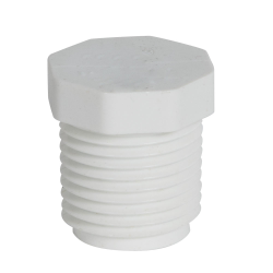 1/2" Schedule 40 White PVC Threaded Plug