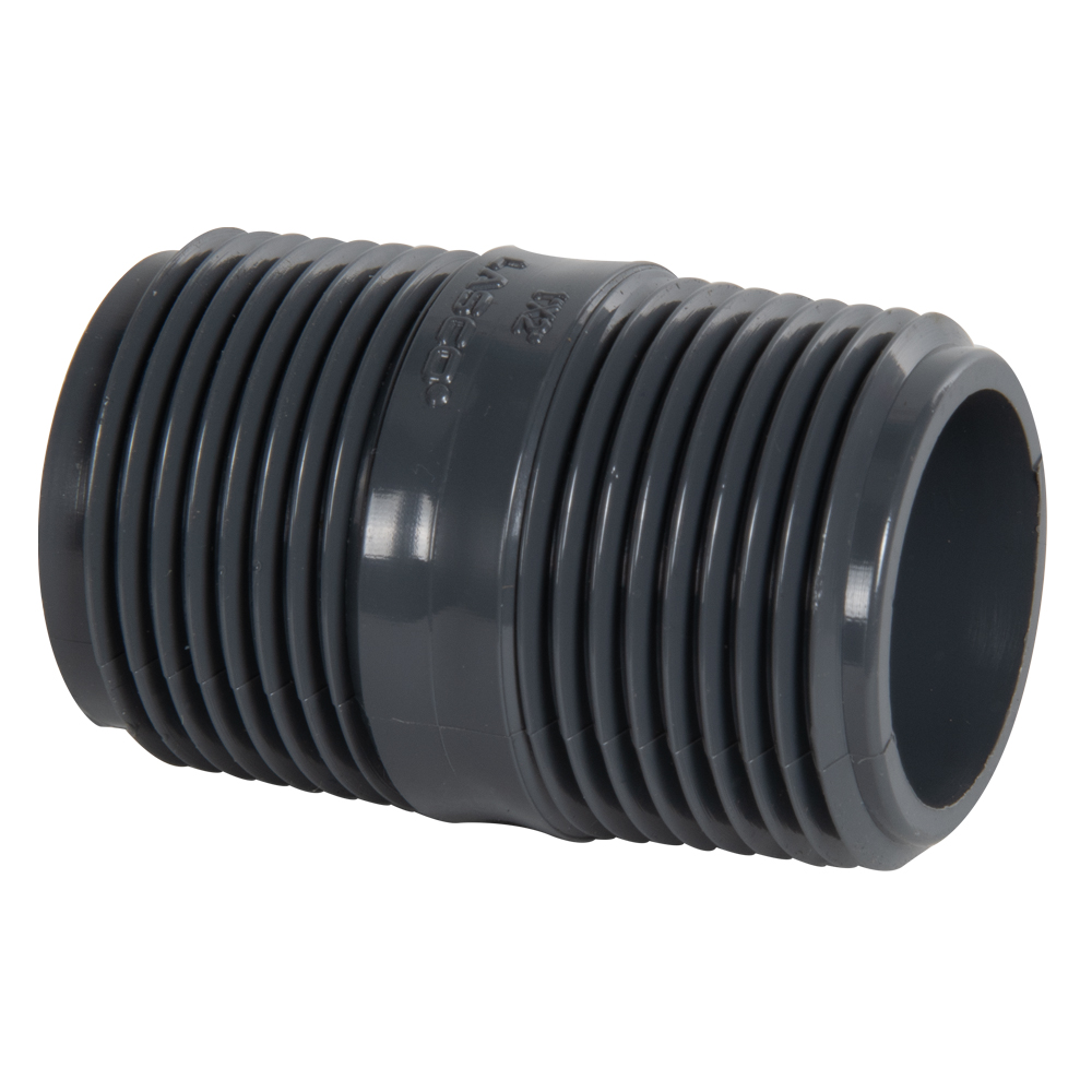 1" MNPT x 2" L Schedule 80 PVC Pipe Nipple U.S. Plastic Corp.