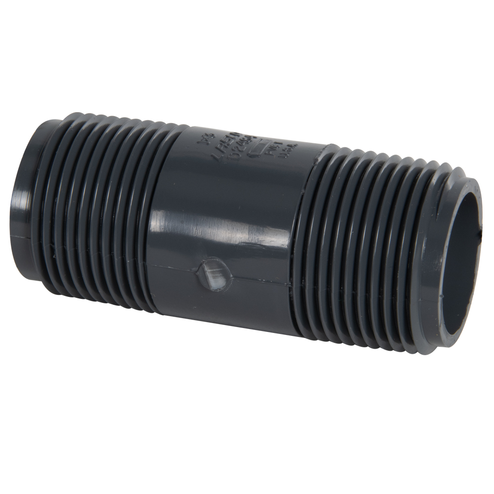 1" MNPT x 3" L Schedule 80 PVC Pipe Nipple U.S. Plastic Corp.