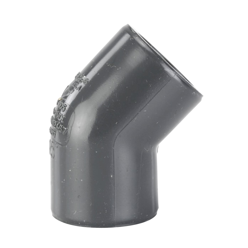 1/2" NPT Schedule 80 Gray PVC Threaded 45° Elbow