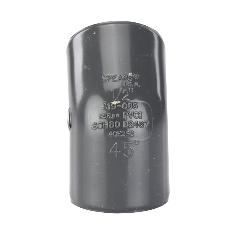 1/2" NPT Schedule 80 Gray PVC Threaded 45° Elbow
