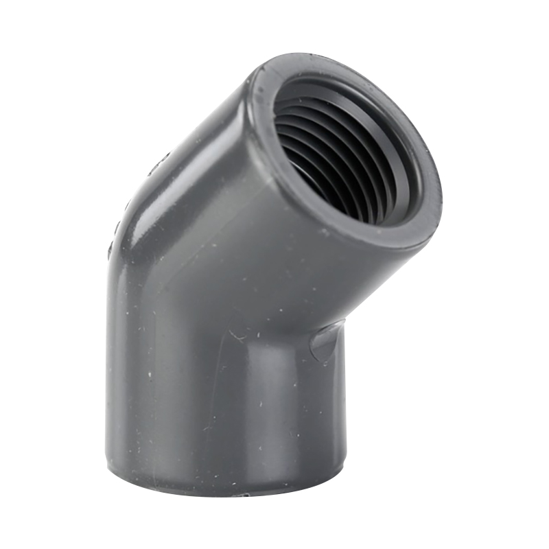 1/2" NPT Schedule 80 Gray PVC Threaded 45° Elbow