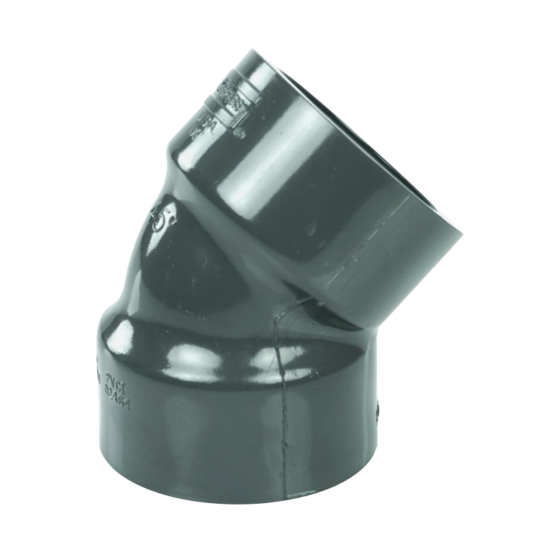 1-1/4" NPT Schedule 80 Gray PVC Threaded 45° Elbow