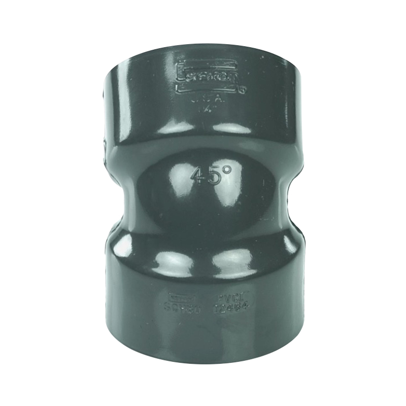 1-1/4" NPT Schedule 80 Gray PVC Threaded 45° Elbow
