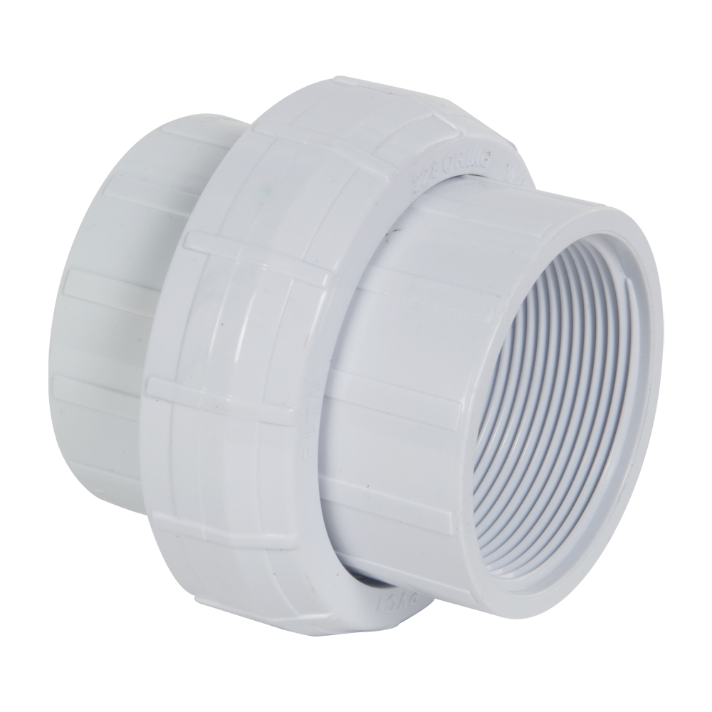2" Schedule 40 White PVC Threaded Union