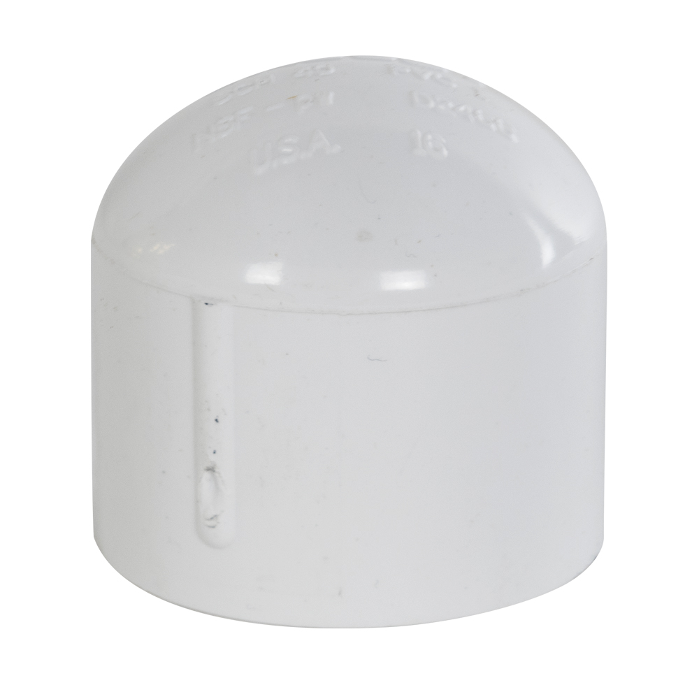 1-1/4" Schedule 40 White PVC Socket Cap