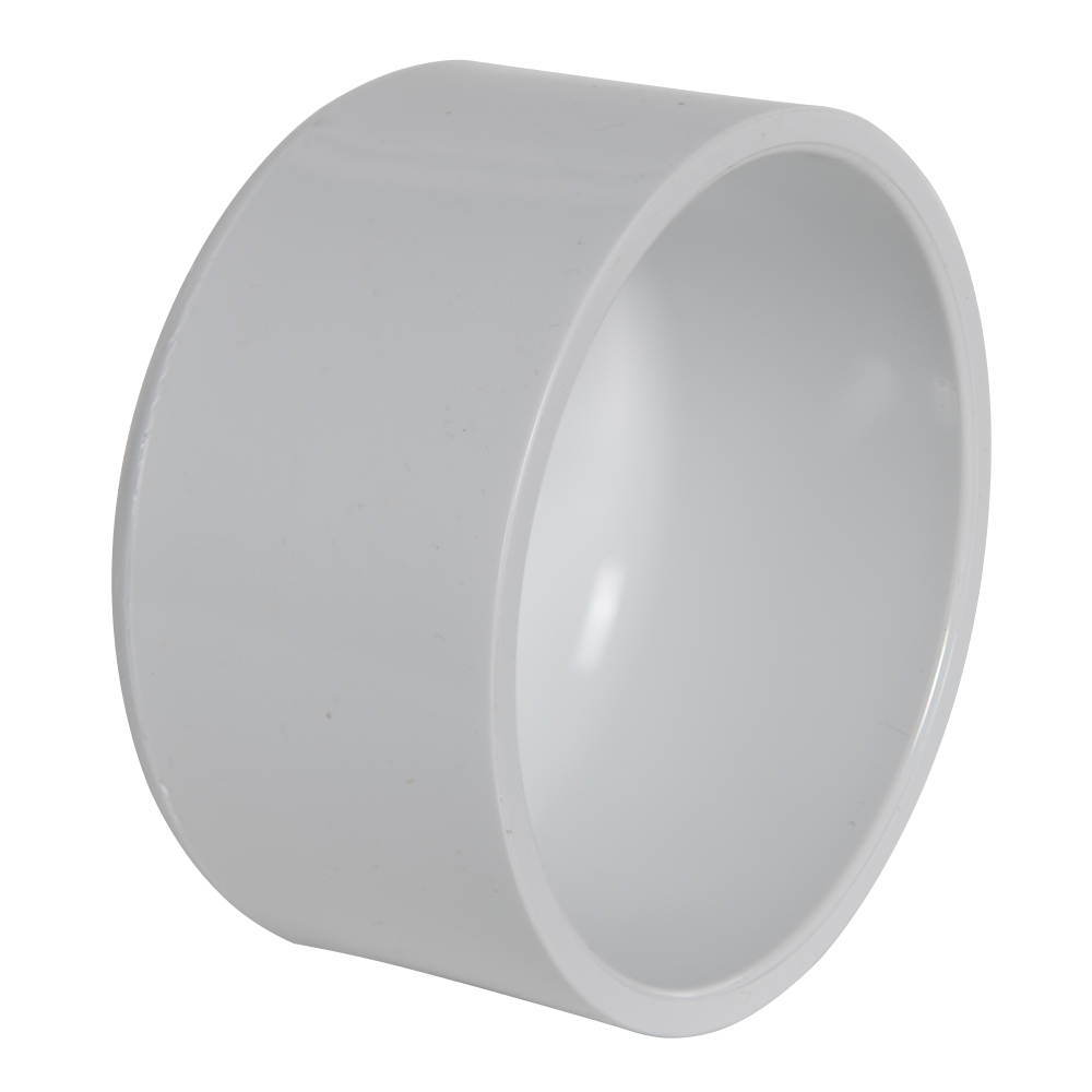 4" Schedule 40 White PVC Socket Cap
